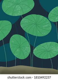 Lotus Field Design Vector Illustration