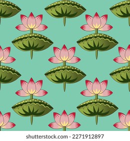 Fondo floral de Lotus, patrón de loto de Pichwai