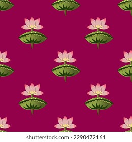 Lotus floral background, Pichwai lotus pattern