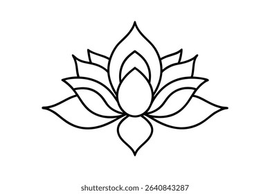Lotus floral damask victorian vector line art