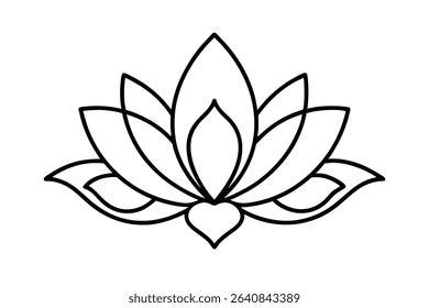 Lotus floral damask victorian vector line art