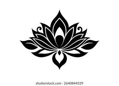Lotus floral damask victorian vector art
