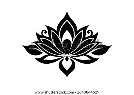 Lotus floral damask victorian vector art