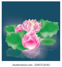 lotus floral vector is an illustration made in vector style, the lotus symbolizes beauty, resilience and inner peace. Can be used in a variety of digital media and print.