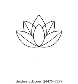 Lotus, flower abstract logo isolated on white