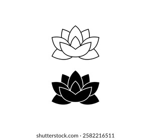 Lotus, flower abstract logo isolated on white