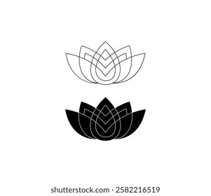 Lotus, flower abstract logo isolated on white