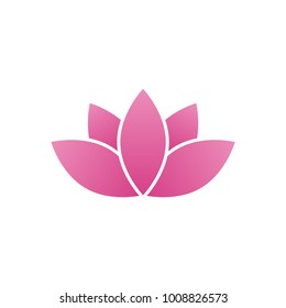 Lotus flower abstract logo, water lily silhouette 