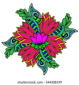Lotus flower background decorative pattern with leaves