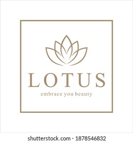 lotus flower beauty logo design