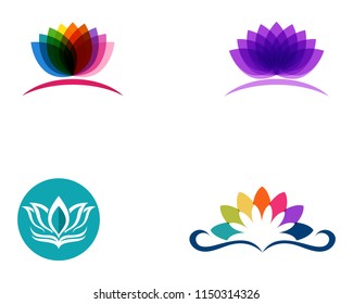 Lotus flower beauty logo and symbol vector