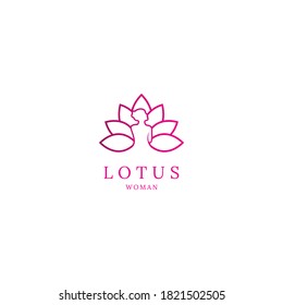 lotus flower beauty salon and hair treatment logo