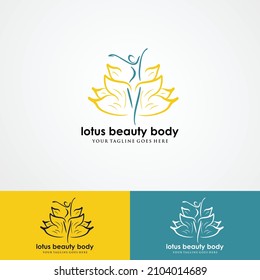 lotus flower beauty salon and hair treatment logo