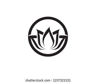 Lotus flower black vector logo