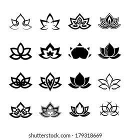 Lotus flower. Black version of the logo