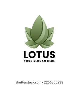 Lotus Flower Blossom Gradient Logo Vector Icon Illustration