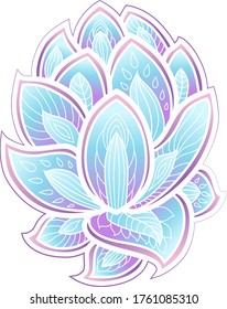 Lotus flower blue with purple, seventh crown chakra, meditation, yoga zen.