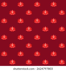 Flor de loto con el modelo inconsútil del Vector de la vela
