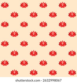 Lotus Flower With Candle Vector Seamless Pattern