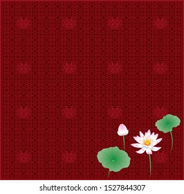 Lotus flower and Chinese lattice pattern (Created with EPS data)