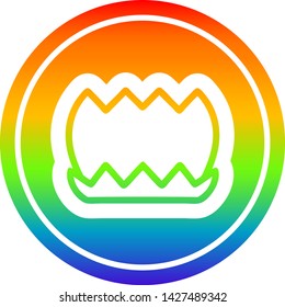 lotus flower circular icon with rainbow gradient finish