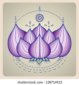 Similar Images, Stock Photos & Vectors of Lotus flower. Black and white