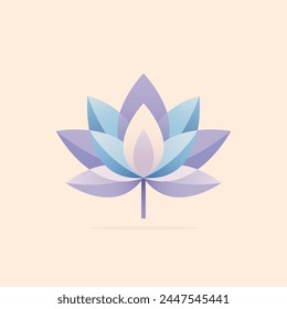 Lotus, flower colorful logo in flat style