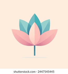 Lotus, flower colorful logo in flat style