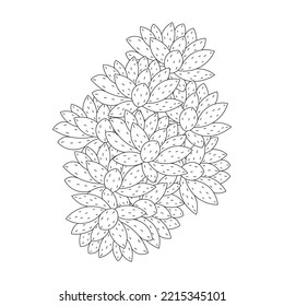 lotus flower coloring page of simplicity artistic drawn with blossom flower on isolated background. hand drawing water lily flower with decorative line art design for print.