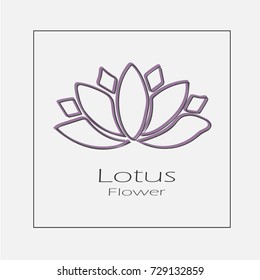 Lotus flower concept illustration. Hand drawn flat vector logo icon.