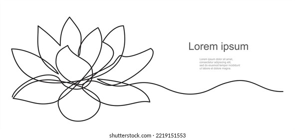 Lotus flower continuous line drawing