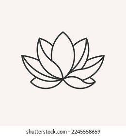 Lotus flower. Contour vector illustration for packaging, corporate identity, labels, postcards, invitations.