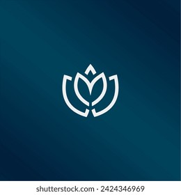 Lotus flower. Contour vector illustration for packaging, corporate identity, labels, postcards, invitations.