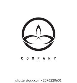 Lotus flower. Contour vector illustration for packaging, corporate identity, labels, postcards, invitations.