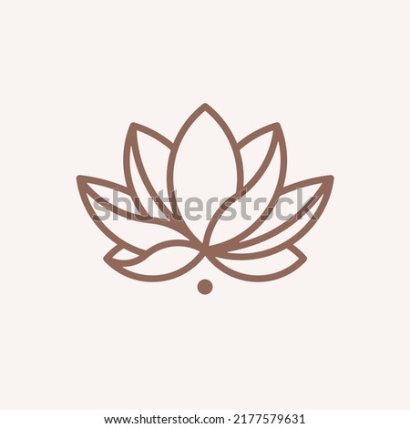 Lotus flower. Contour vector illustration for packaging, corporate identity, labels, postcards, invitations.