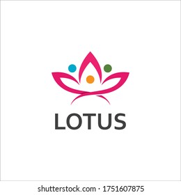 Logotipo creativo de flor LOTUS O Icono de plantilla de símbolo
