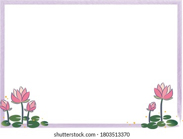 Lotus flower - decorative border frame