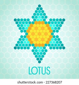 the Lotus flower decorative geometric stylized emblem