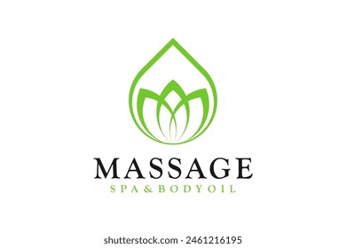 Lotus flower design logo with water purity elements symbol of spa reflexology and women's beauty clinic.