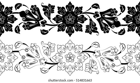 Lotus Flower Design. Ottoman Motif. Turkish Tile Ceramic