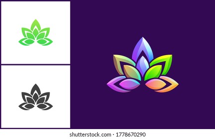 Lotus flower design in various shiny colors are perfect for logo