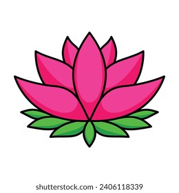 Ilustración vectorial de diseño de flores de Lotus. signo y símbolo floral exótico.
