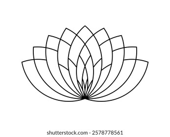 Lotus flower design vector illustration on transparent background