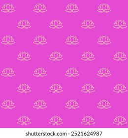 Lotus Flower Diwali Vector Seamless Pattern