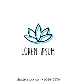 lotus flower doodle icon
