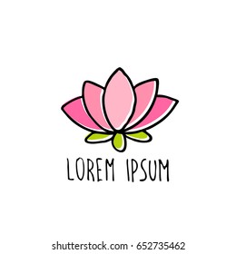 lotus flower doodle icon