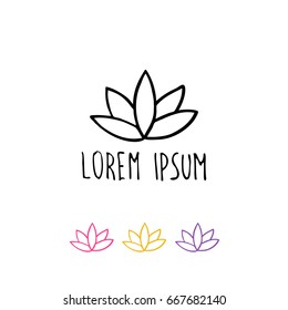 lotus flower doodle icon