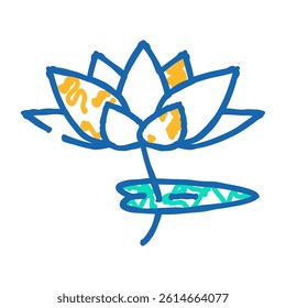 lotus flower doodle icon sketch vector. lotus flower sign. isolated symbol illustration