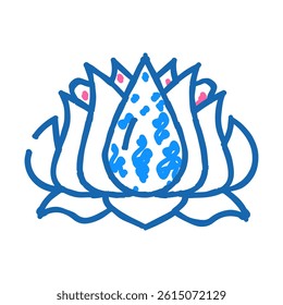 lotus flower doodle icon sketch vector. lotus flower sign. isolated symbol illustration