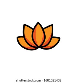 lotus flower doodle icon, vector illustration